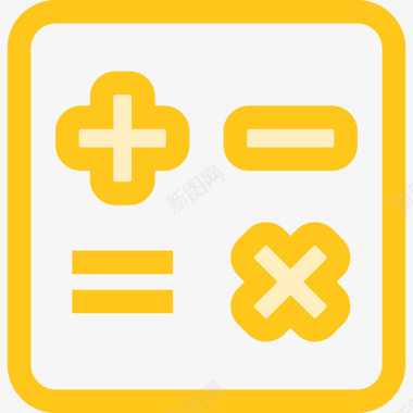 计算器教育3黄色图标图标