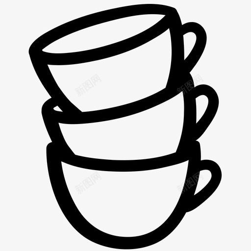 不眠之夜咖啡浓缩咖啡杯图标svg_新图网 https://ixintu.com 不眠之夜 咖啡 咖啡轮廓涂鸦 杯子 浓缩咖啡杯 重叠