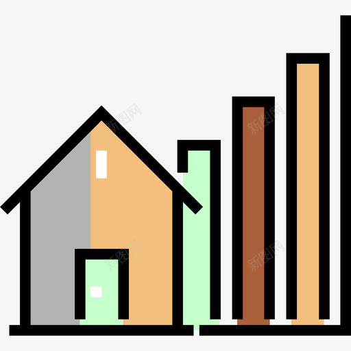 统计房地产15线性颜色图标svg_新图网 https://ixintu.com 房地产15 线性颜色 统计