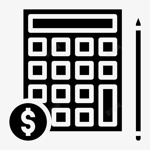 金融分析计算器图标svg_新图网 https://ixintu.com 分析 计算器 货币 金融 金融固体 铅笔