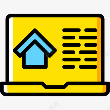 笔记本电脑房地产11黄色图标图标