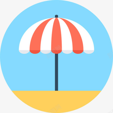 太阳伞酒店和服务圆形图标图标
