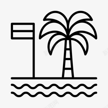 海滩海湾海边图标图标
