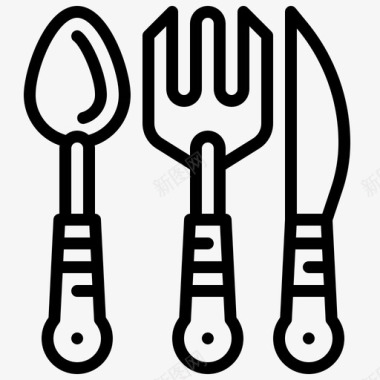 勺子烹饪叉子图标图标