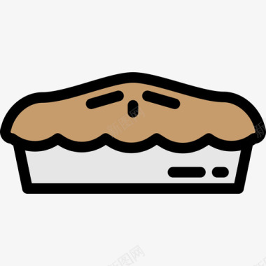 馅饼食品和餐厅大包装颜色线性颜色图标图标