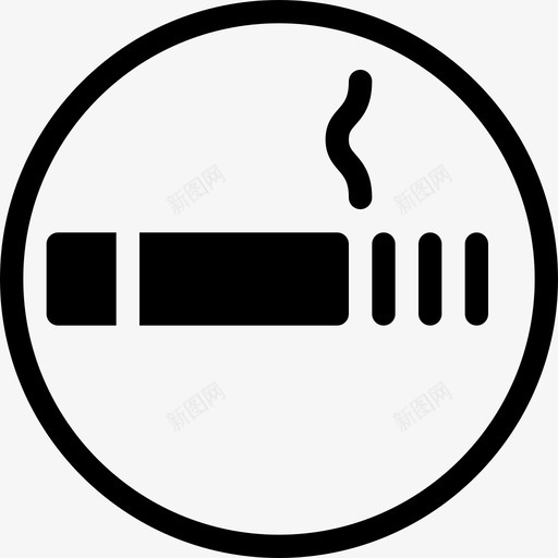 吸烟象形图2填充图标svg_新图网 https://ixintu.com 吸烟 填充 象形图2