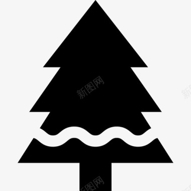 松树冬季元素6填充图标图标