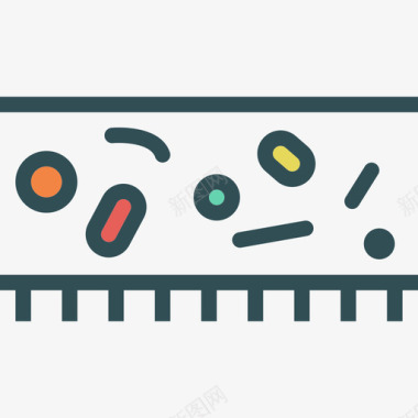 微生物科学7线性颜色图标图标