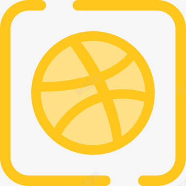 运球社交网络3黄色图标图标