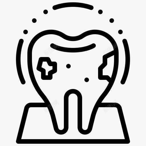 龋齿蛀牙牙图标svg_新图网 https://ixintu.com 牙 牙素线 蛀牙 龋齿