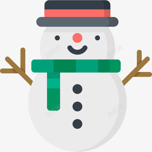 雪人圣诞节25平装图标svg_新图网 https://ixintu.com 圣诞节25 平装 雪人
