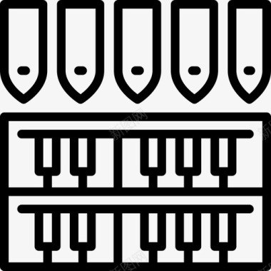 风琴乐器2线状图标图标
