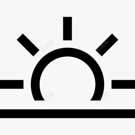 日出11号天气直线型图标svg_新图网 https://ixintu.com 11号天气 日出 直线型