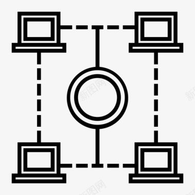 区块链连接货币图标图标