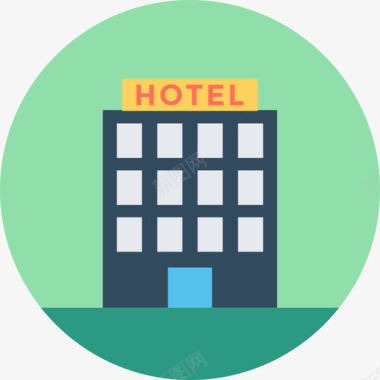 酒店酒店和服务循环图标图标