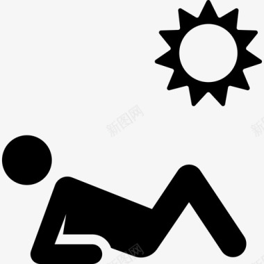 日光浴假日人体象形图填充图标图标
