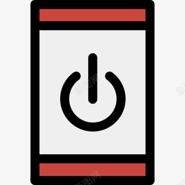 电源按钮网络界面4线性颜色图标图标