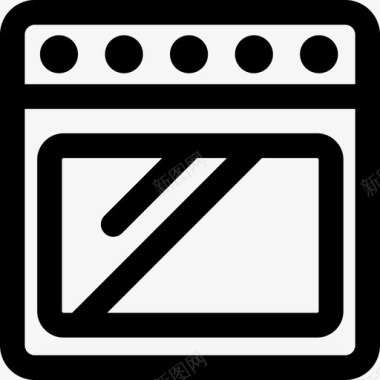 烤箱感恩节5线性图标图标