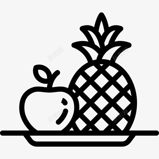 水果餐厅元素2线性图标svg_新图网 https://ixintu.com 水果 线性 餐厅元素2