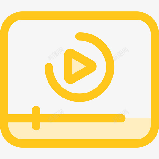 视频播放工具10黄色图标svg_新图网 https://ixintu.com 视频播放 设计工具10 黄色