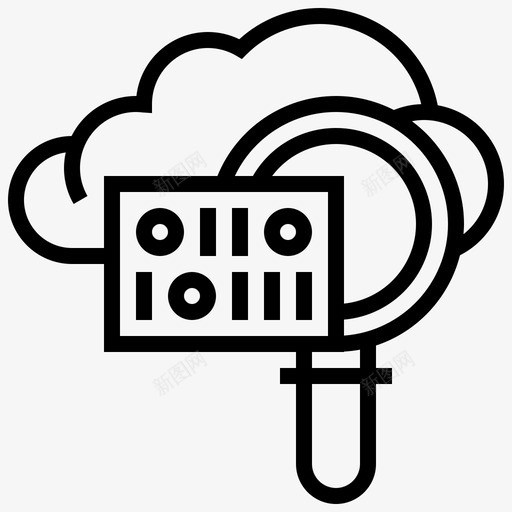 数字查找云数据图标svg_新图网 https://ixintu.com 云 云服务线 技术 数字查找 数据