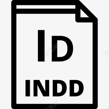 Indd文件类型3线性图标图标