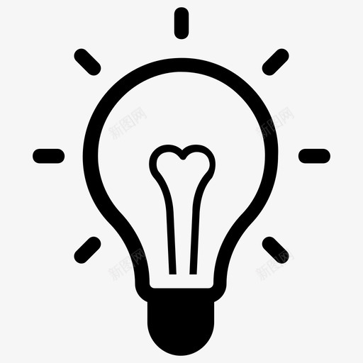 灯泡明亮的想法创意图标svg_新图网 https://ixintu.com 创意 在线学习字形图标 明亮的想法 灯具 灯泡 灵感