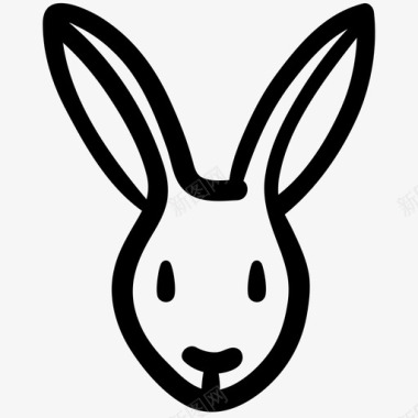 兔子庆祝动物群图标图标