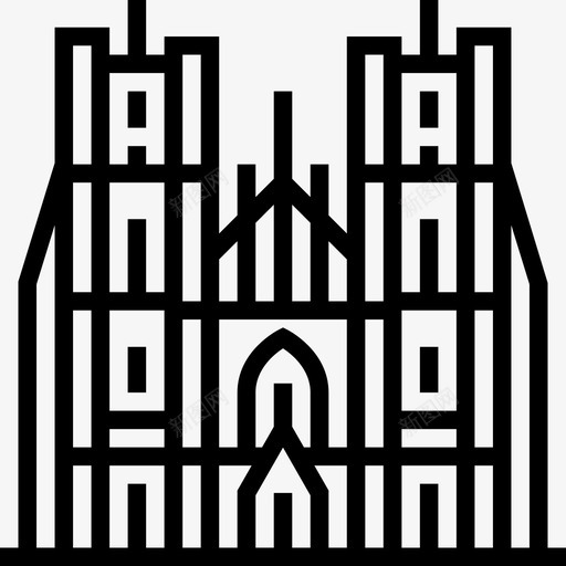 圣迈克尔大教堂地标4直线形图标svg_新图网 https://ixintu.com 圣迈克尔大教堂 地标4 直线形