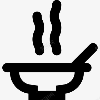 汤食品套装4线性图标图标