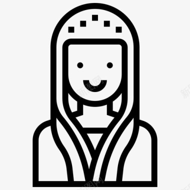 蒙古女孩服装女性图标图标