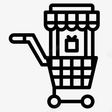 网上商店购物车电子商务图标图标