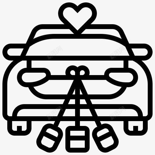 蜜月车结婚图标svg_新图网 https://ixintu.com 结婚 蜜月车