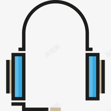 耳机用户界面4线性颜色图标图标