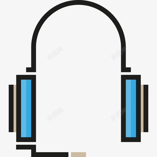 耳机用户界面4线性颜色图标svg_新图网 https://ixintu.com 用户界面4 线性颜色 耳机