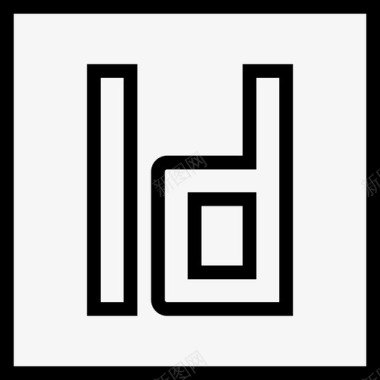 AdobeIndesign徽标2线性图标图标