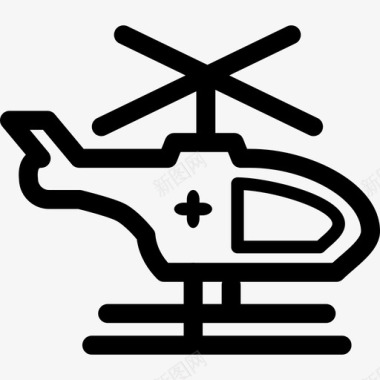 直升机医疗8直线型图标图标