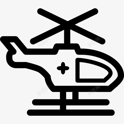 直升机医疗8直线型图标svg_新图网 https://ixintu.com 医疗8 直升机 直线型