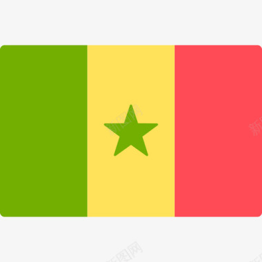 塞内加尔国际旗帜长方形图标图标