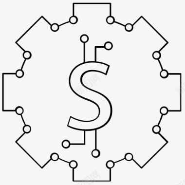 金融科技区块链加密货币图标图标