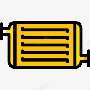 散热器汽车零件黄色图标图标