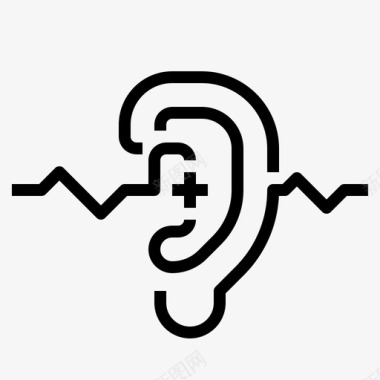 医疗保健耳听图标图标