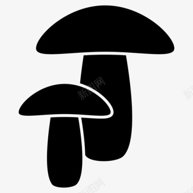 蘑菇食物2字形图标图标