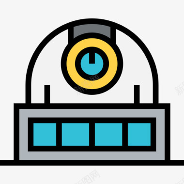 天文台科学3线性颜色图标图标