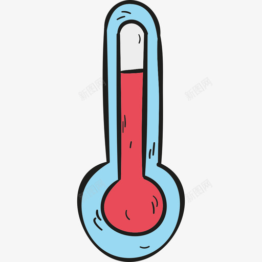 温度计夏季假期颜色图标svg_新图网 https://ixintu.com 夏季假期 温度计 颜色