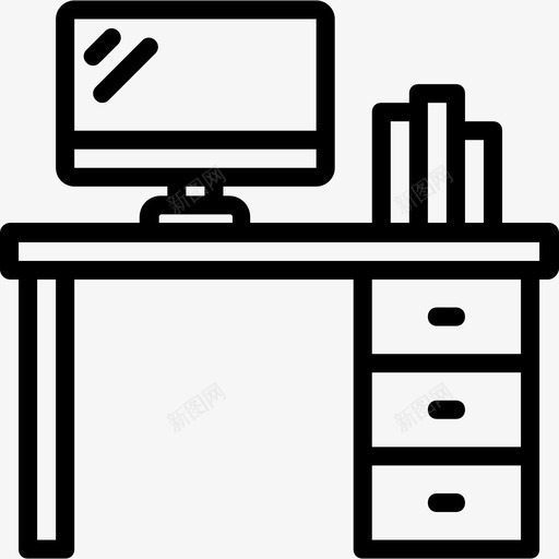 办公桌12号办公室直线型图标svg_新图网 https://ixintu.com 12号办公室 办公桌 直线型
