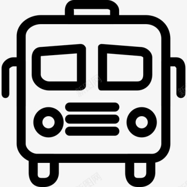 公共汽车旅行和运输资产线性图标图标