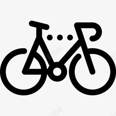 自行车虚线元素直线图标图标