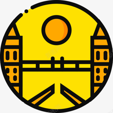 伦敦桥纪念碑7号黄色图标图标