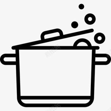 锅餐厅元素2线性图标图标